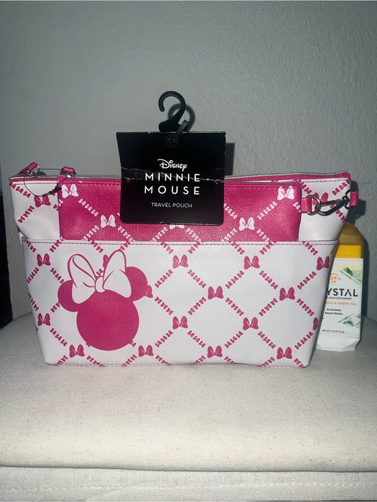 Disney Handbags - Disney White with Pink Minnie Pattern travel set